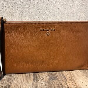 Michael Kors Brown Leather Clutch